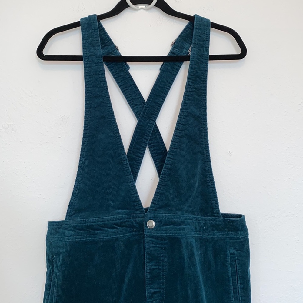 Wild Fable Blue / Green Corduroy Suspender / Overall Skirt - Picture 2 of 8